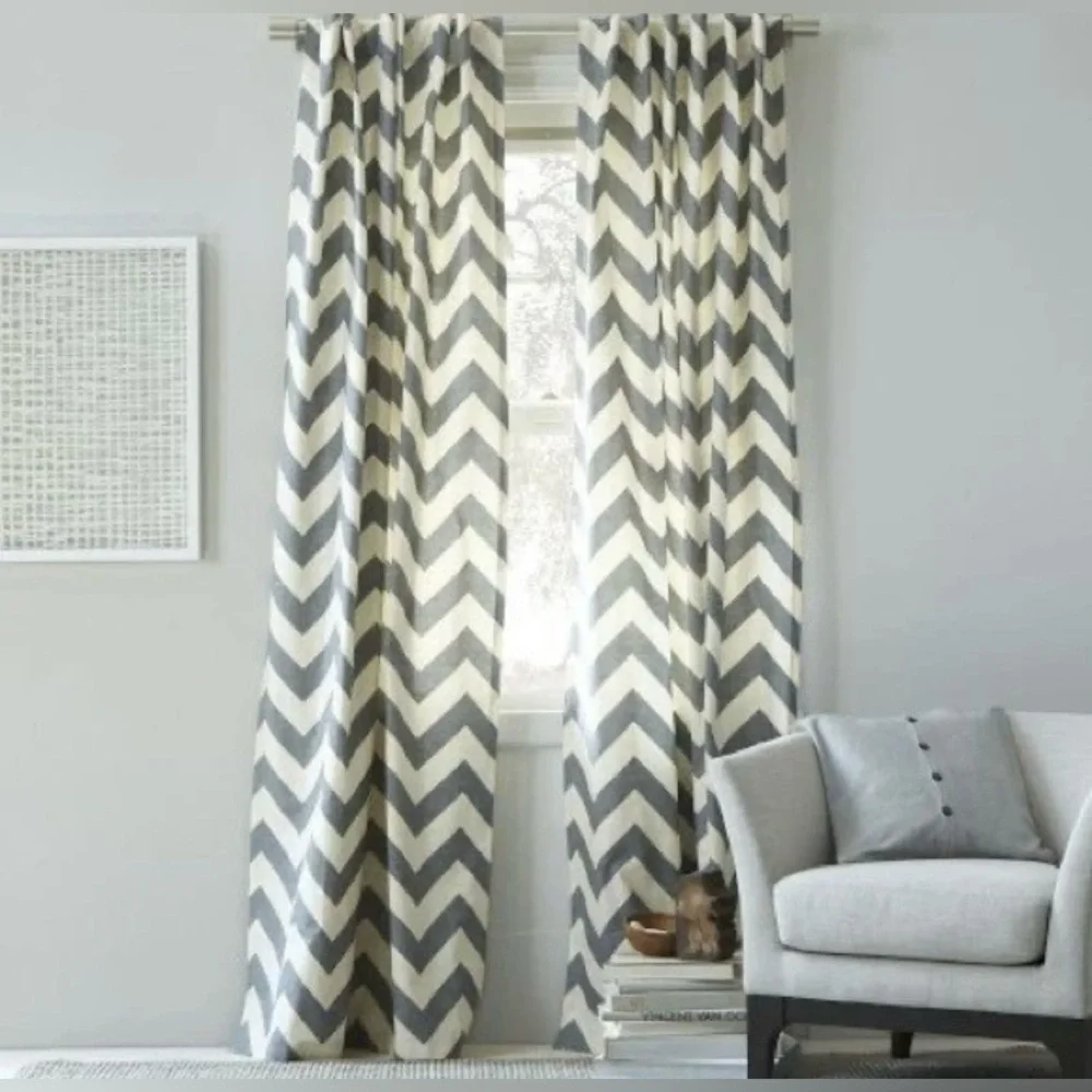West Elm Linen Cotton Window Panel Drape Hidden Tab 48x96